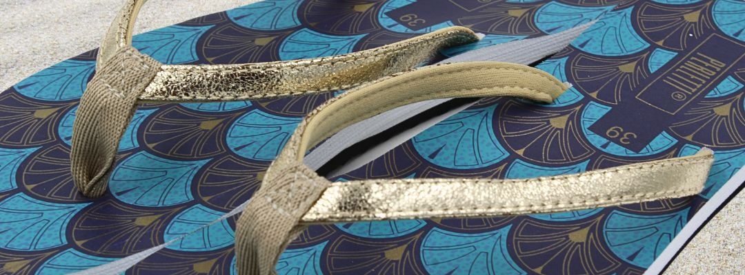 Șlapi flip-flops pentru femei, Perletti, model fantasia